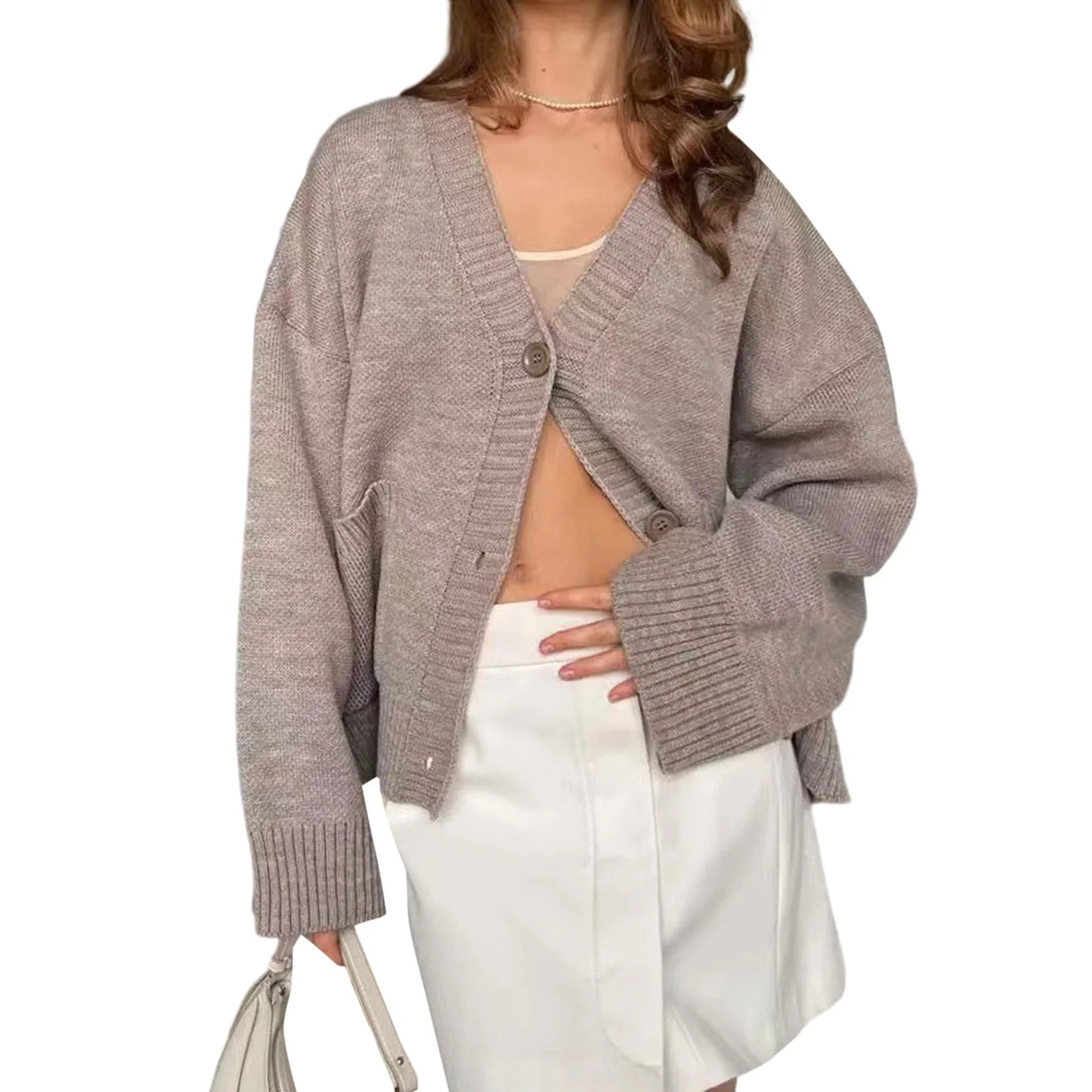 V-Neck Button Down Cardigan